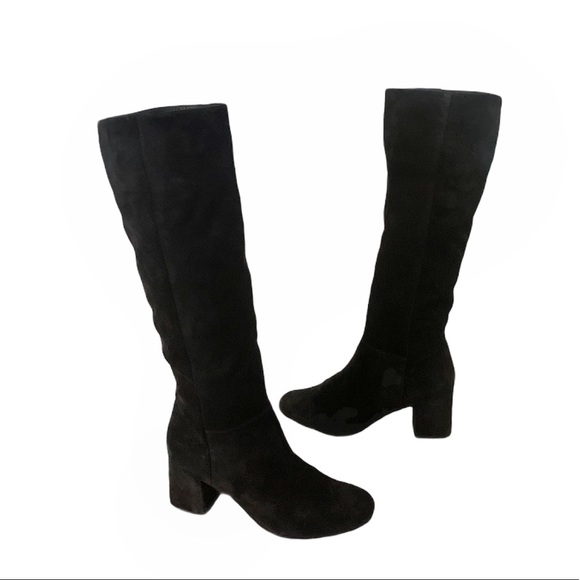 Via Spiga Mellie Black Suede Knee High Boots - Picture 3 of 7